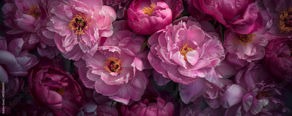 Close-up of Vibrant Pink Peony Flowers in Soft Focus Close-up of Vibrant Pink Peony Flowers in Soft Focus