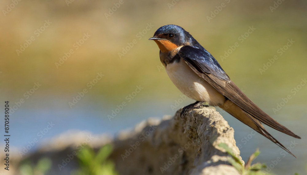 Barn Swallow in its natural environment , generated by AI. High quality photo Barn Swallow in its natural environment , generated by AI. High quality photo