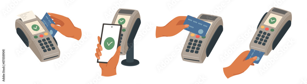 Contactless payment with pos terminal service isolated set Contactless payment with pos terminal service isolated set