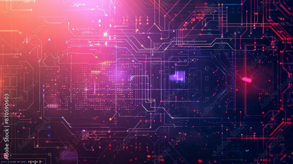 Obraz premium Graphic design background of tech scene. space area for text