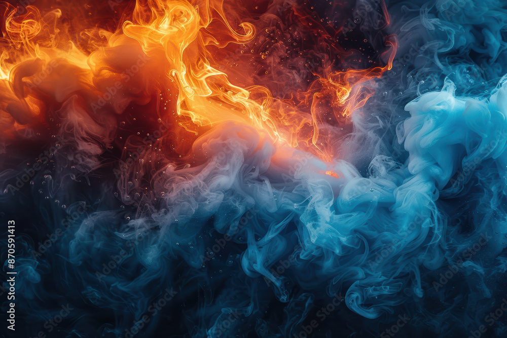 Blue and Red Elemental Intertwine Blue and Red Elemental Intertwine
