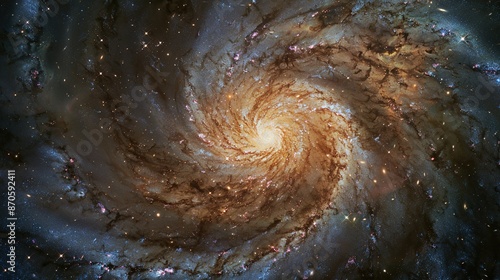 Cosmic Beauty Revealed: Close-Up of Spiral Galaxy with Intricate Star Formation Details