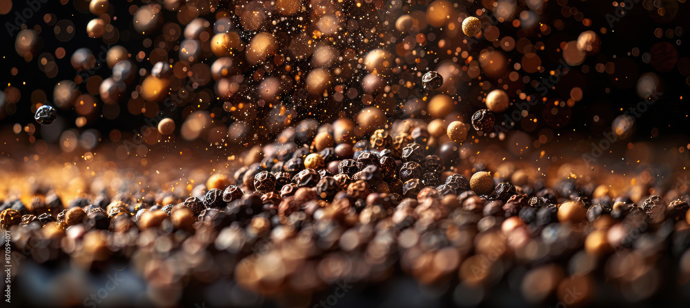 Whole Peppercorns in Motion Whole Peppercorns in Motion