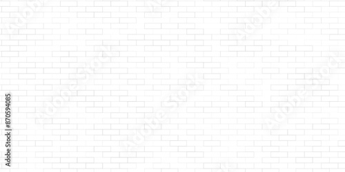 Vintage white wash brick wall texture for design. Horizontal background for your text or image. White brick wall used as background