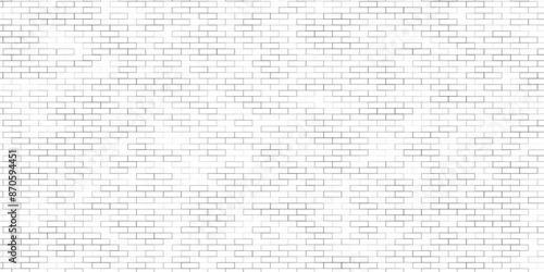 Vintage white wash brick wall texture for design. Horizontal background for your text or image. White brick wall background - Vector