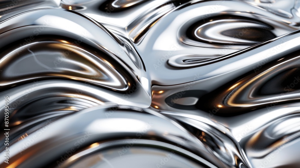 Abstract liquid metal texture with flowing shapes and reflective surface Abstract liquid metal texture with flowing shapes and reflective surface