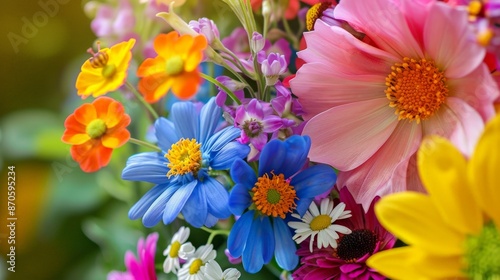 Colorful Flowers Close Up.