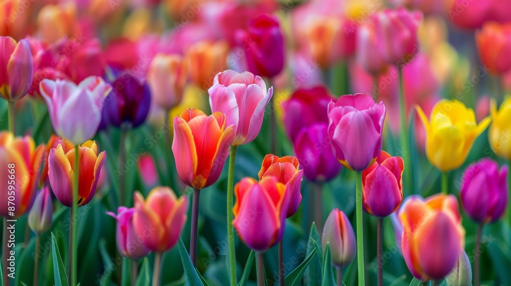 Colorful Tulip Field. Colorful Tulip Field.
