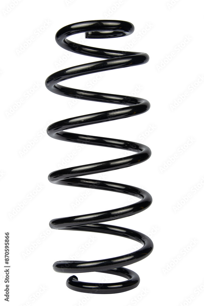 Black Coil Spring Isolated On White Background Black Coil Spring Isolated On White Background