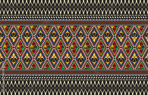 Ethnic-style seamless vector pattern. Tribal motif on a geometric background. Printing ornaments for paper, wallpaper, covers, textiles, fabric, apparel, and other materials