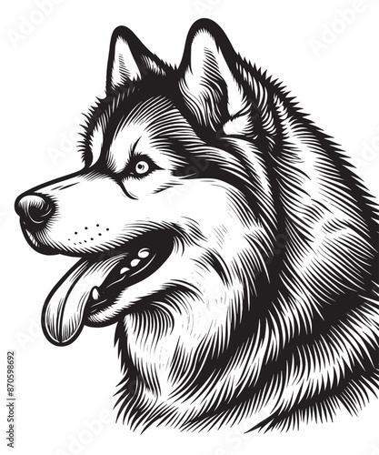 Siberian Husky line art
