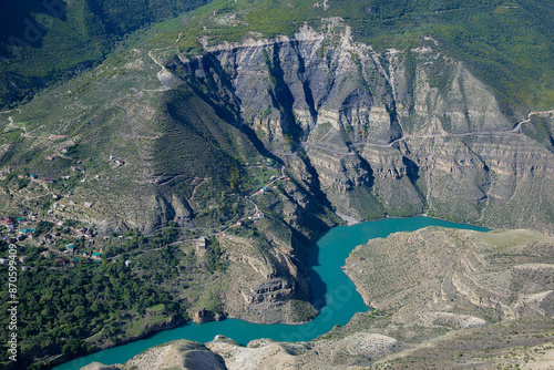 Sulak Canyon in a picturesque landscape. Dagestan, Russia photo