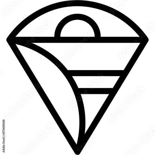 Vector Icon Crepe, sweet, fruit, dessert, tasty