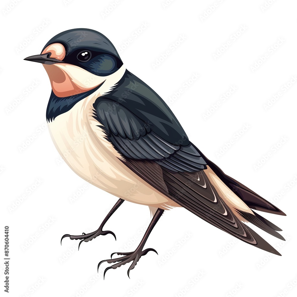 Fototapeta premium Swallow Casual Chic cartoon isolated whitebackground