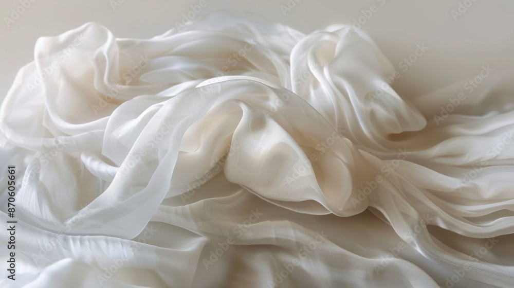 Obraz premium White Fabric Draped on a Table