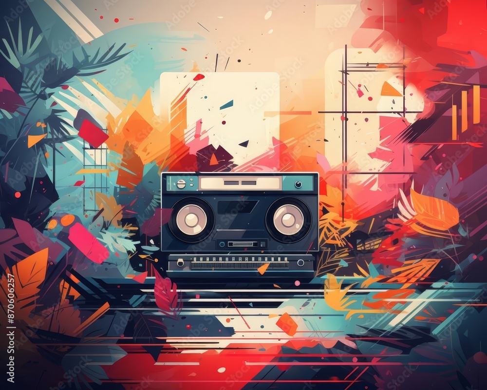 Obraz premium abstract nostalgia with faded memories flat design top view sentimental theme animation vivid