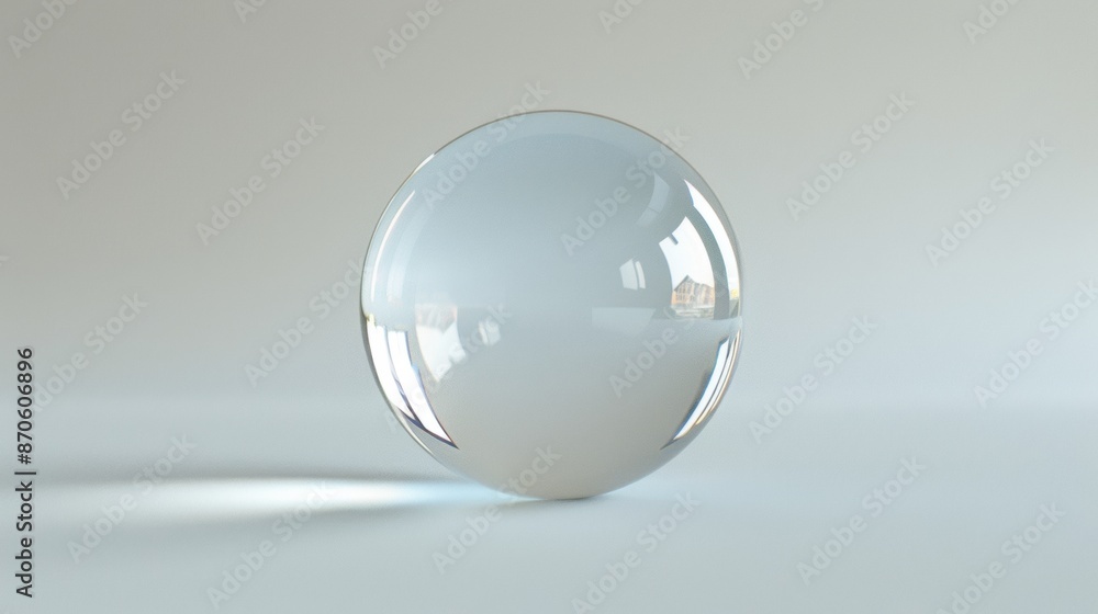 Clear Glass Sphere On White Background Clear Glass Sphere On White Background