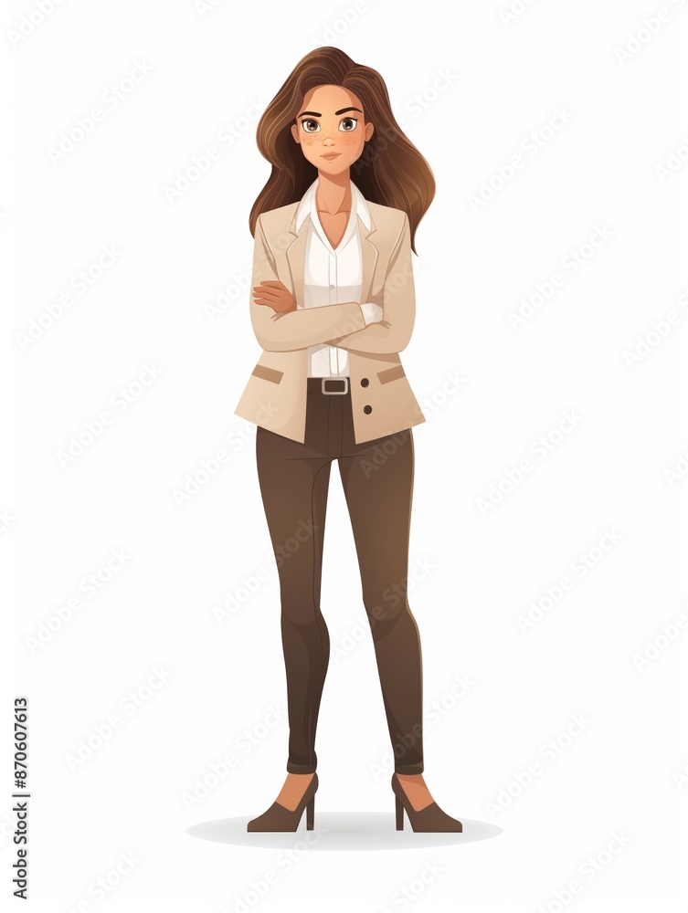 CEO Executive female wearing CEO executive uniform, Full body character, vector illustration, Clip art, management, isolated on white background CEO Executive female wearing CEO executive uniform, Full body character, vector illustration, Clip art, management, isolated on white background