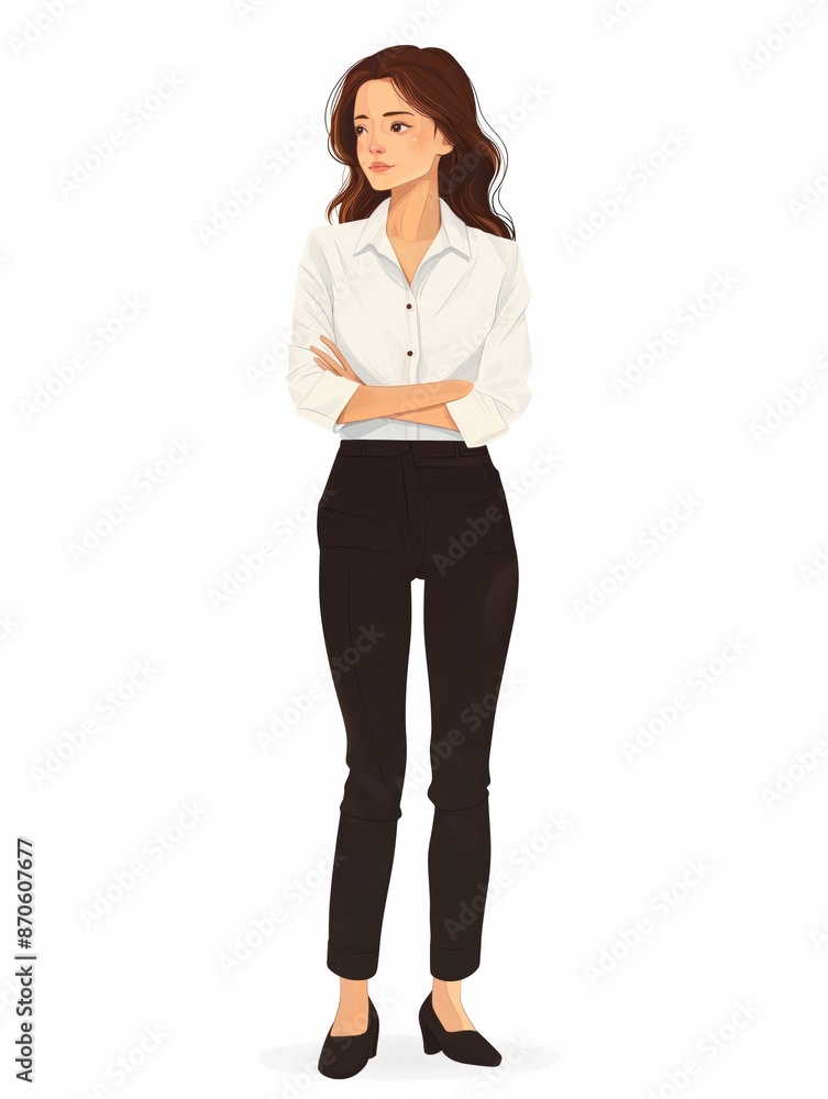 Stylish CEO Executive female wearing CEO executive uniform, Full body character, vector illustration, Clip art, management, isolated on white background Stylish CEO Executive female wearing CEO executive uniform, Full body character, vector illustration, Clip art, management, isolated on white background