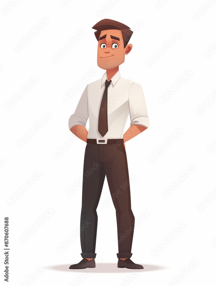 Manager male wearing manager uniform, Full body character, vector illustration, Clip art, management, isolated on white background Manager male wearing manager uniform, Full body character, vector illustration, Clip art, management, isolated on white background