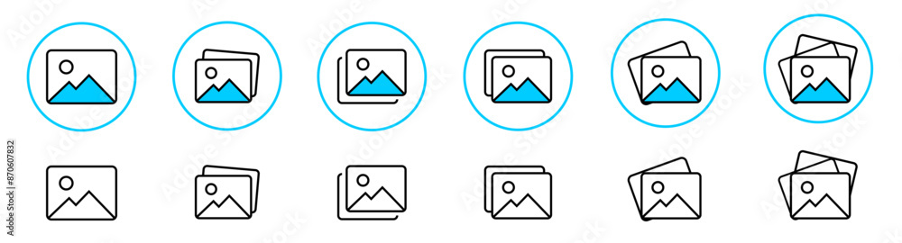 gallery icon vector, silhouette of an image, Photo album icon, Picture icons set in filled, thin line, outline and stroke style.. gallery icon vector, silhouette of an image, Photo album icon, Picture icons set in filled, thin line, outline and stroke style..