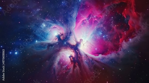 A photorealistic image of the Orion Nebula, the most popular celestial object searched for on image-selling websites.