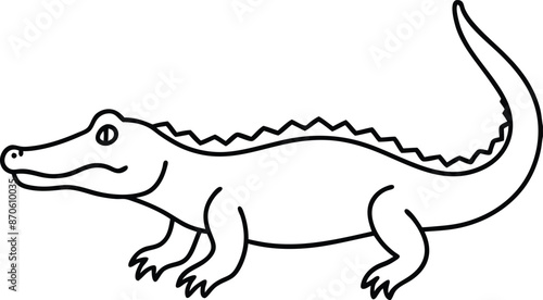 crocodile silhouette vector illustration 