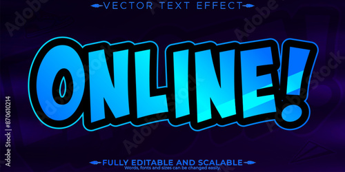 Editable text effect, editable emote icon and trendy customizable font style