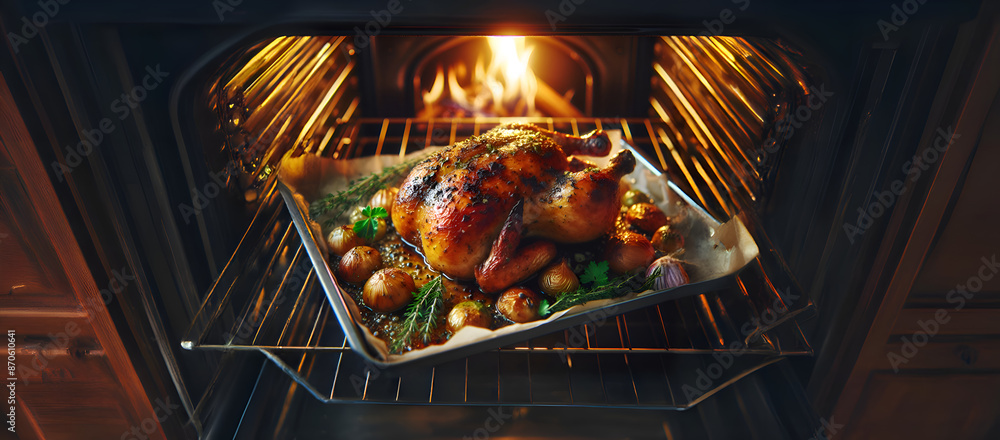 Pollo asado al horno con verduras. Pollo asado al horno con verduras.