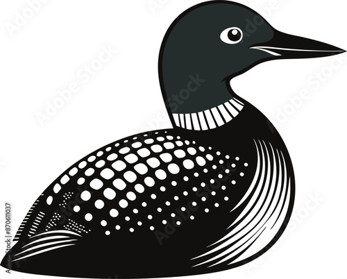 loon silhouette vector illustration 