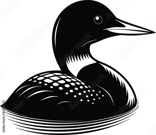 loon silhouette vector illustration 