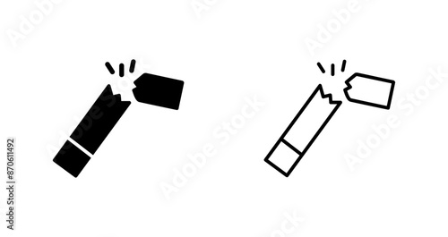 Broken Cigarette Vector Icon