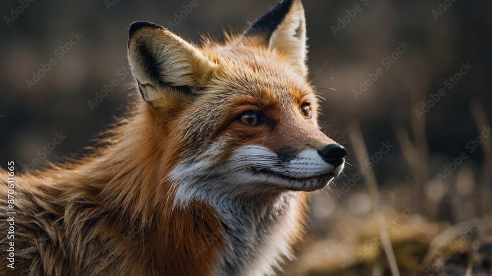 Fox in a forest, wildlife concept. Fox in a forest, wildlife concept.