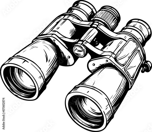 Binocular drawing clipart design illustration