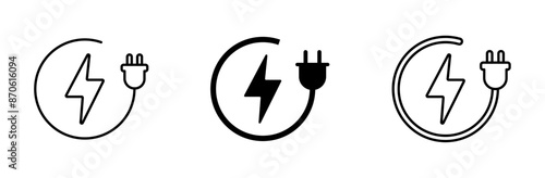 Charging energy icon set. Easy editable vector design.