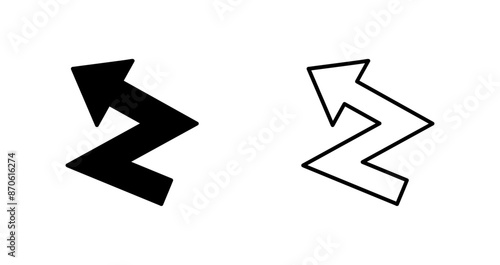 ZigZag Arrow Vector Icon