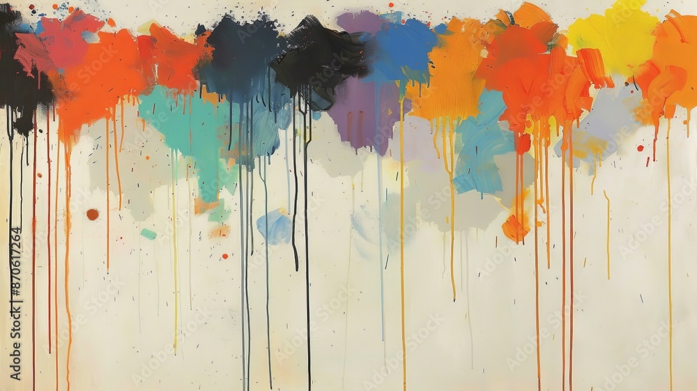 Fototapeta premium Close-Up Of Abstract Painting With Vibrant Colorful Splashes