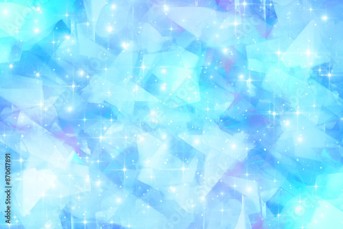 Sparkling Ice Blue Background with Cool and Transparent Texture（氷のような涼しげで透明感のある水色のキラキラ背景）