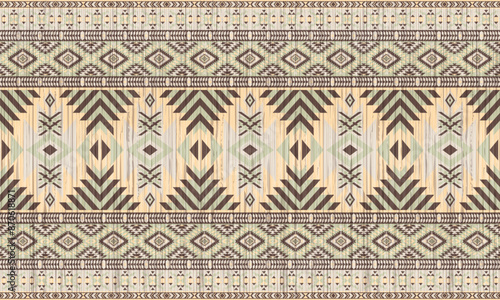 American tribal ethnic native pattern.Traditional Navajo,Aztec,Apache,Southwest and Mexican style fabric pattern.Abstract vector motifs pattern.For fabric,clothing,blanket,carpet,woven,wrap,decoration