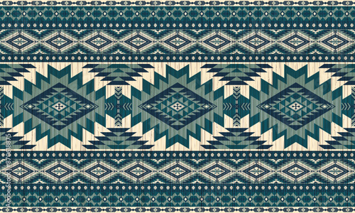 American tribal ethnic native pattern.Traditional Navajo,Aztec,Apache,Southwest and Mexican style fabric pattern.Abstract vector motifs pattern.For fabric,clothing,blanket,carpet,woven,wrap,decoration