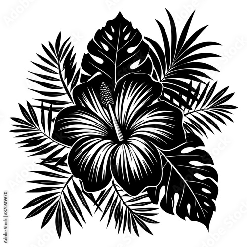 hibiscus silhouette vector
