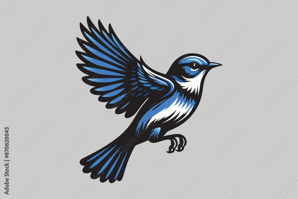 Obraz premium Blue Bird Vector Design Illustration