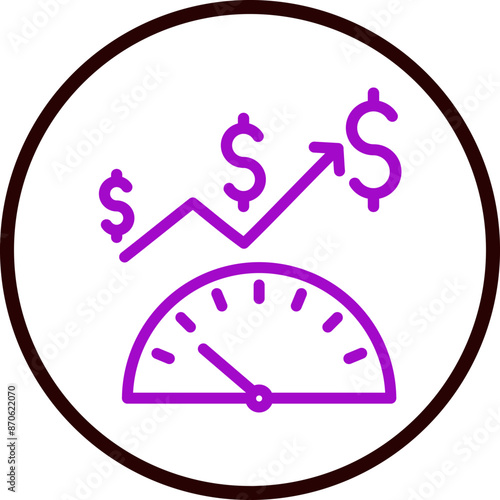 Economic Indicators Vector Line Purple Circle Black