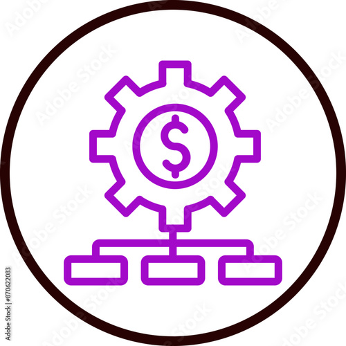 Cash Flow Management Vector Line Purple Circle Black