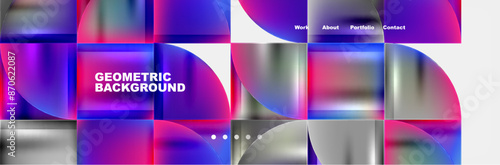 Circle triangle geometric web site page template. Vector Illustration For Wallpaper, Banner, Background, Card, Book Illustration, landing page