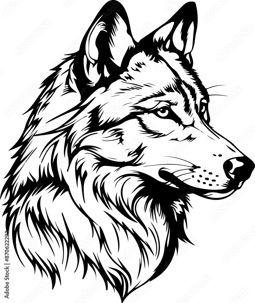 Fototapeta Wolf clipart desing illustration