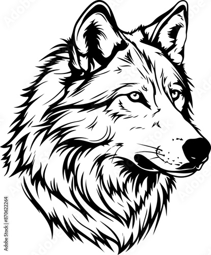 Wolf clipart desing illustration