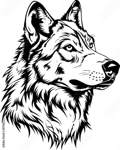 Wolf clipart desing illustration