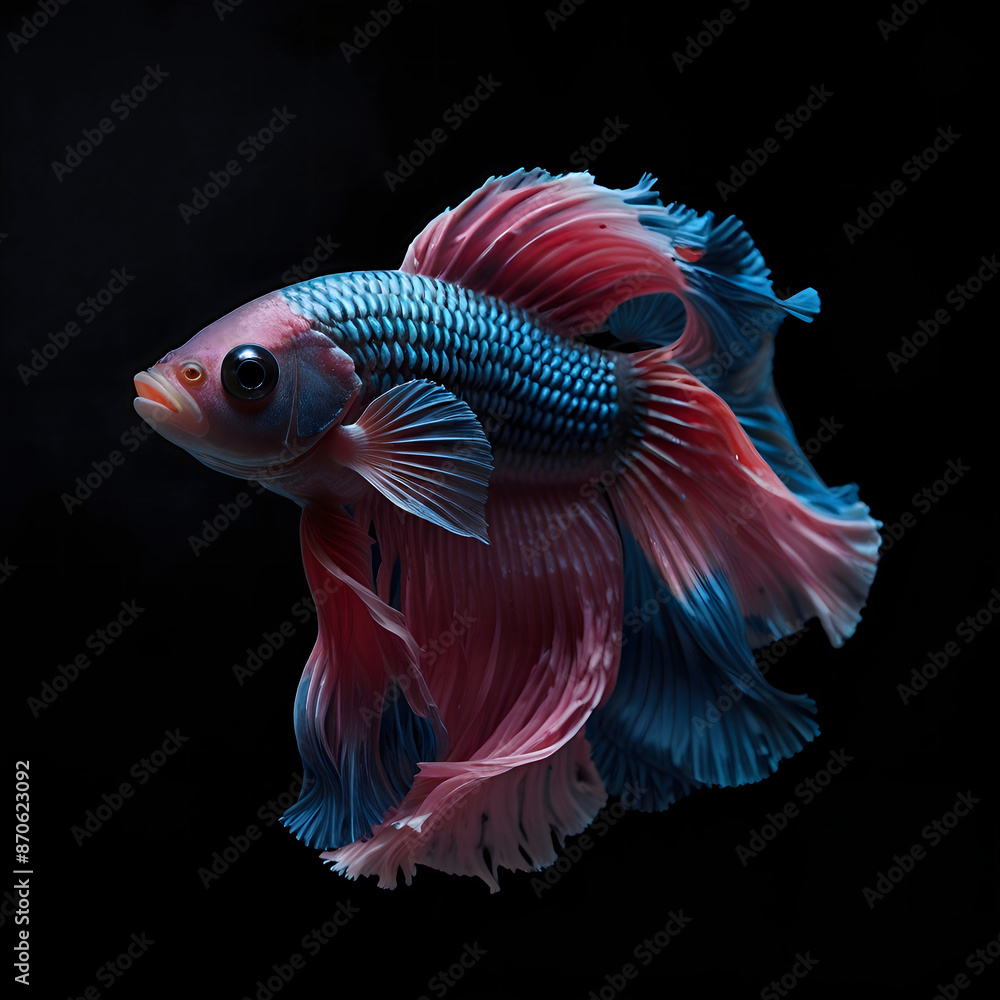 Fototapeta premium Pink mix blue betta fish