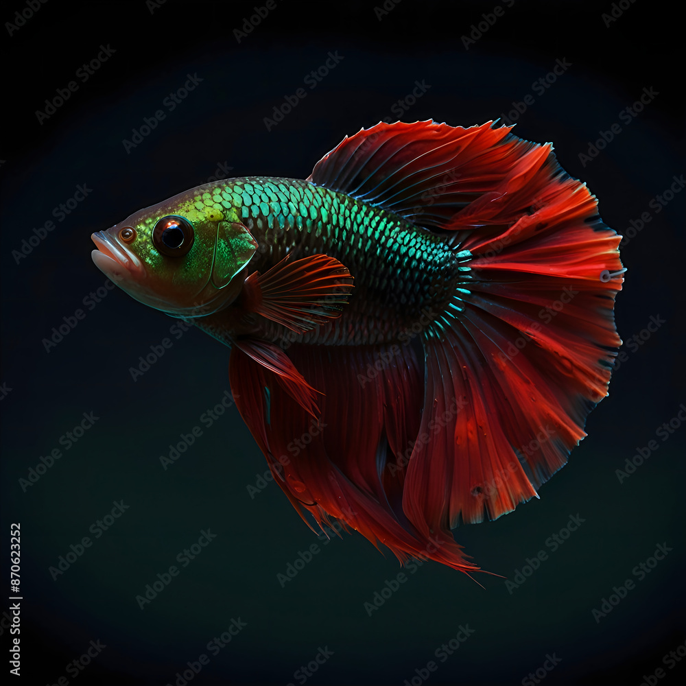 Green mix red betta fish Green mix red betta fish